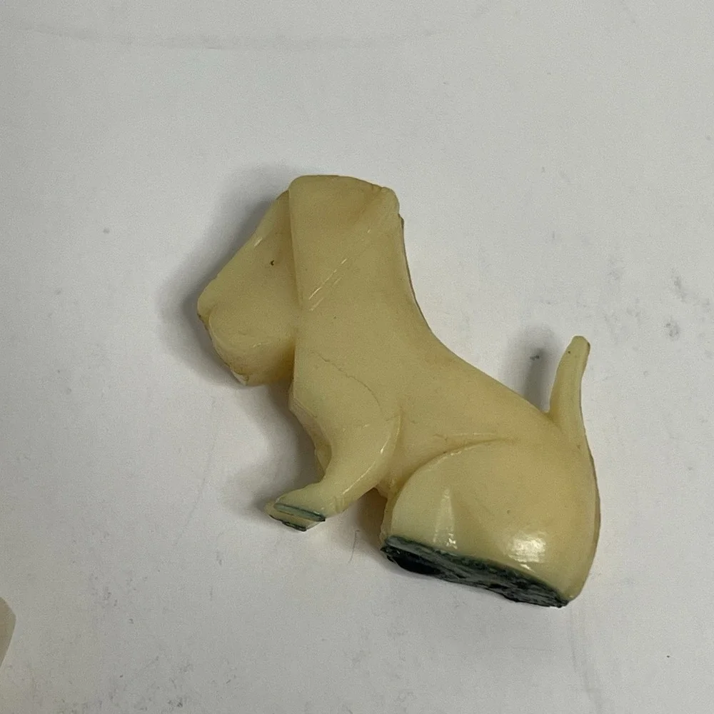 Carved Elephant And Dogs Banded White Trunk Up Stone 1 Resin Dog Figurine Shadow